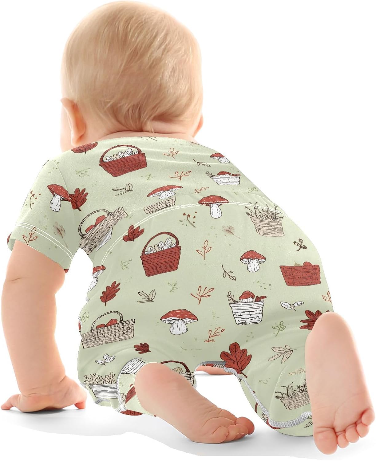 vvfelixl Baby Clothes Autumn Mushroom Baby Bodysuits Set Unisex Short Sleeve Babys Pants Sets 0-3M
