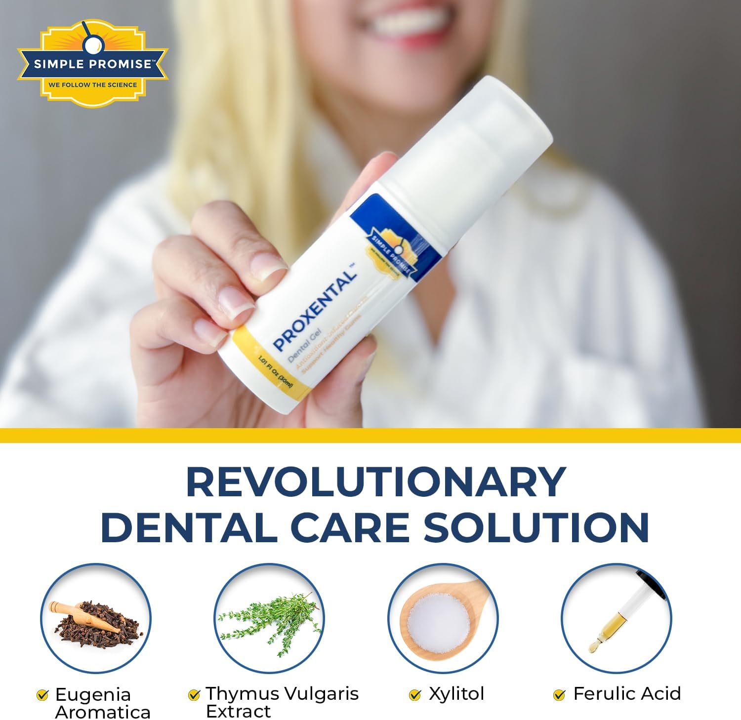 Simple Promise - ProXental™ - Dental Gel for Oral Gum Health with Xylitol & Aloe Vera - Sensitive Teeth & Gum Care, Fresh Breath, Enamel Strength & Complete Oral Hygiene Support - 30ml Travel Size
