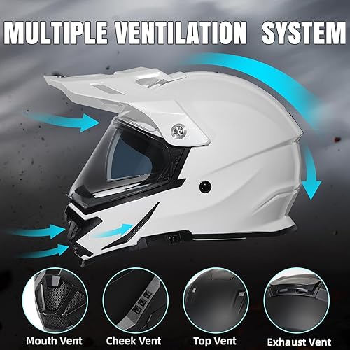 Miniatura 3 de TRIANGLE - Casco modular con cobertura completa del rostro, para motocicleta, cuatrimoto, motocross, con doble visera, aprobado por el DOT