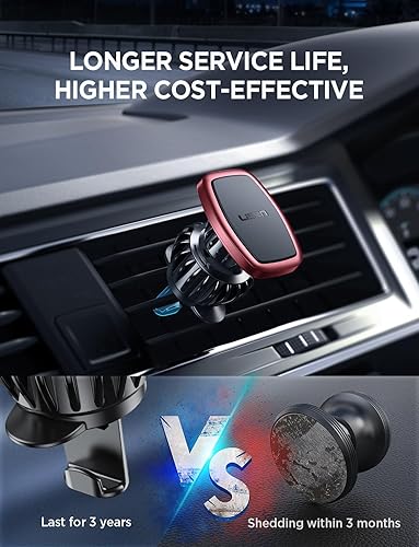 Miniatura 16 de LISEN Paquete de 2 soportes magnéticos para teléfono para tu automóvil, 6 imanes militares, soporte para teléfono celular, soporte de ventilación