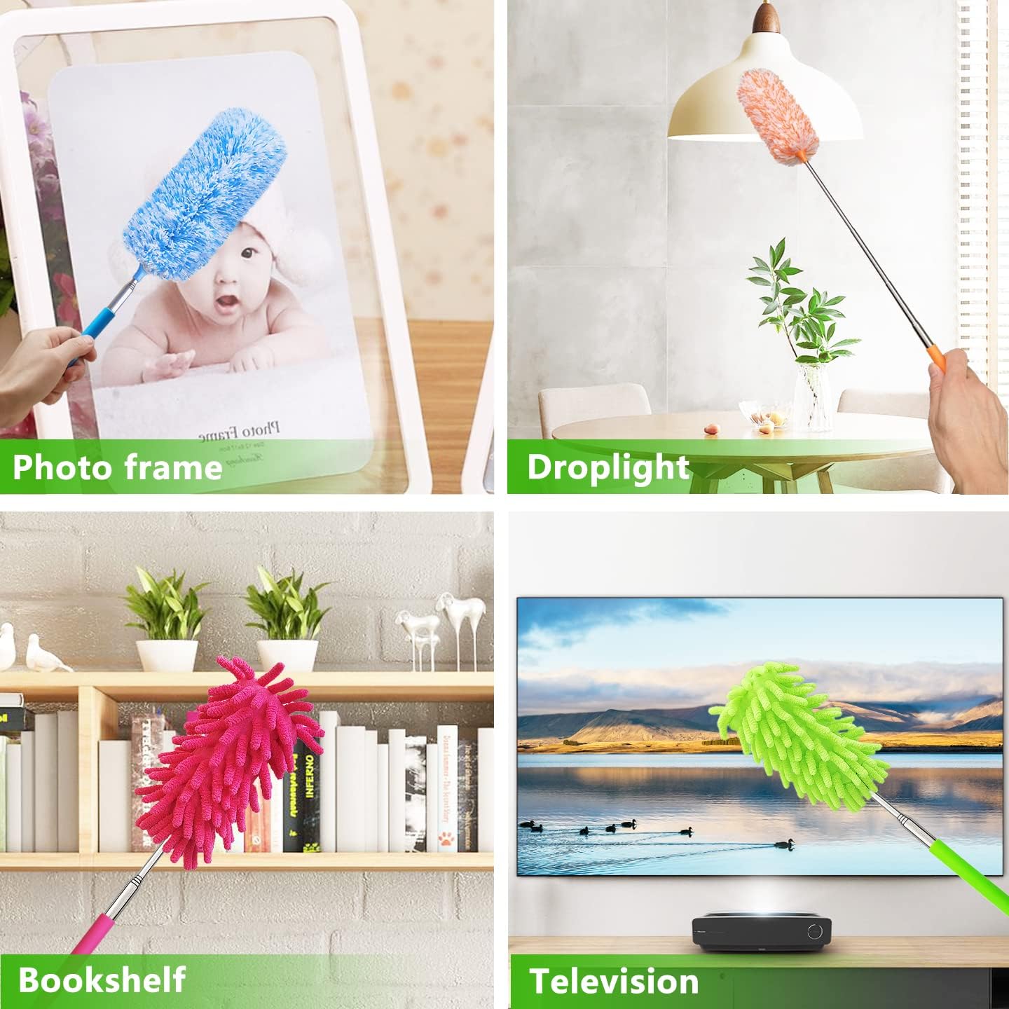 Extendable and Washable Microfibre Feather Duster, to Reachable,