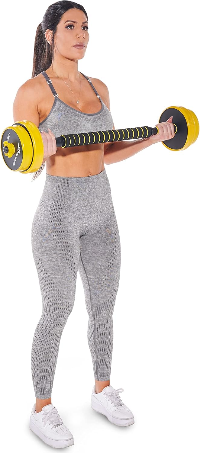 ProsourceFit Adjustable Dumbbell & Barbell Weight Set, 2-in-1 Free Weights Available, Home Gym Equipment