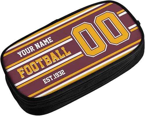 Miniatura 2 de RIAWARME Estuche de lápices personalizado con número de nombre, caja de lápices personalizada estilo fútbol, regalo personalizado para hombres y