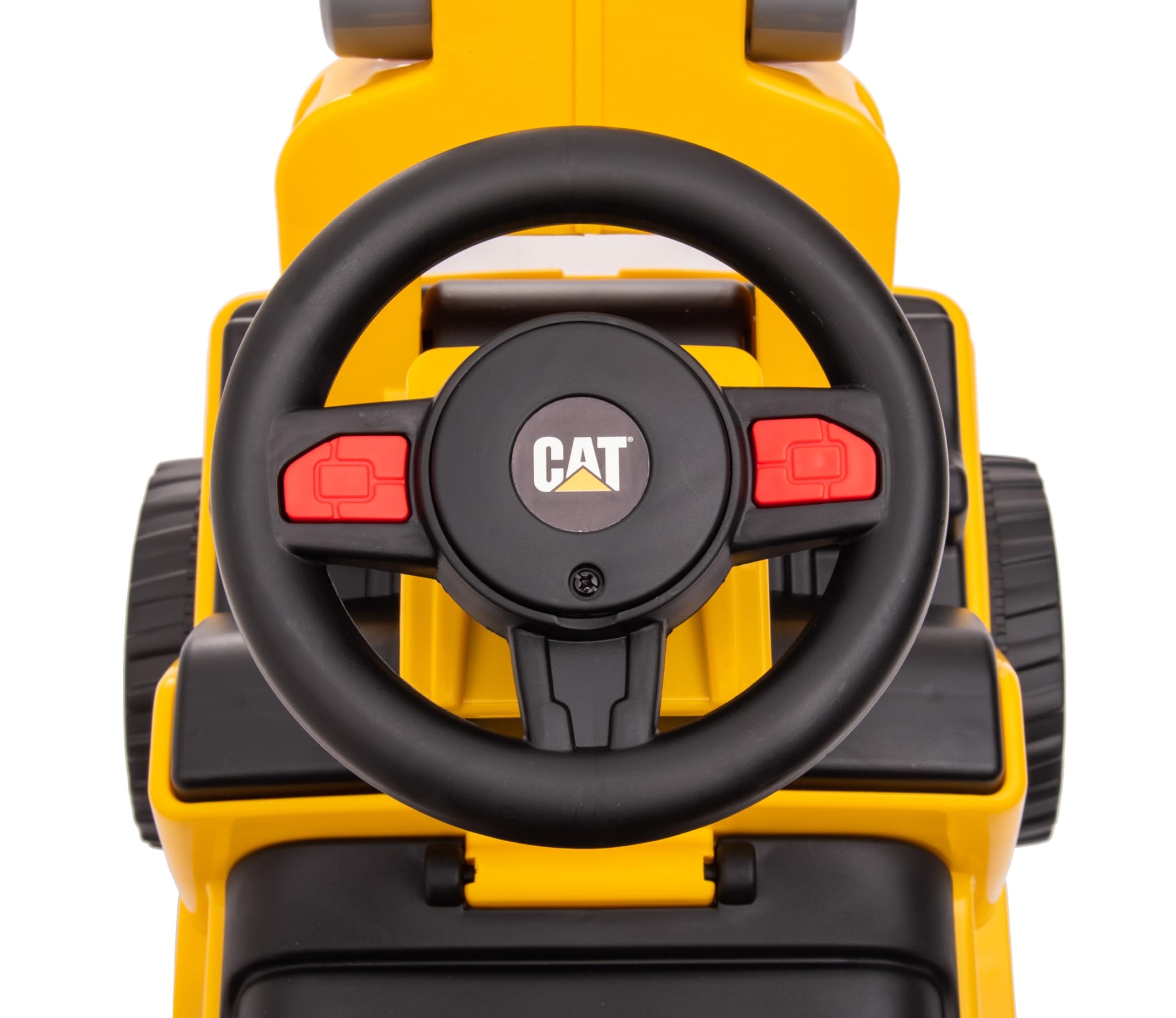 Primi Passi Escavatore Cavalcabile per Bambini 1 3 Anni Schienale Ergonomico Clacson Pala Mobile Vano Portaoggetti e Dispositivo Antiribaltamento (Ruspa Giallo)