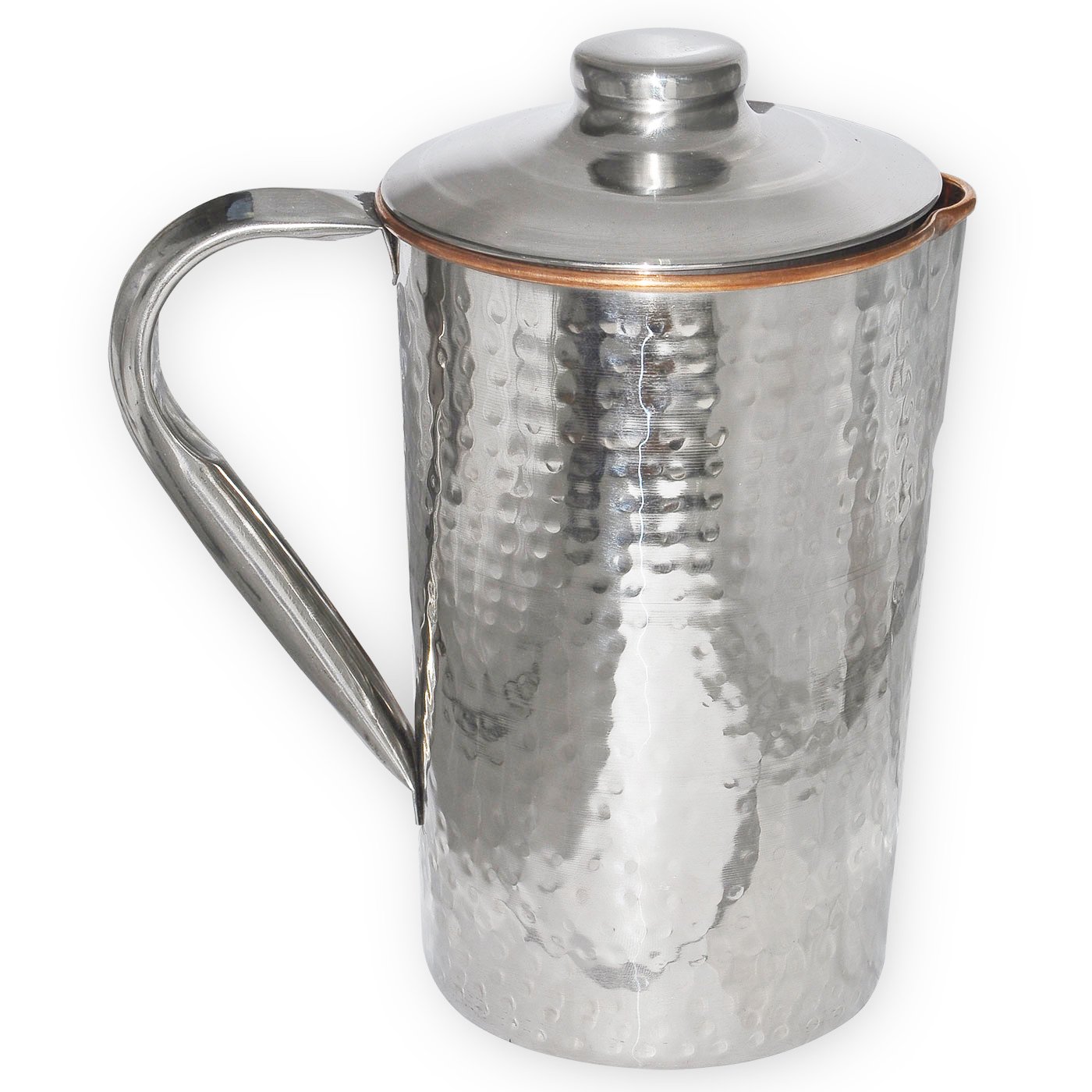 Buy DakshCraft ® Stainless Steel Copper Dimple Jug with Lid(Capacity 1500 ml) Online at Low