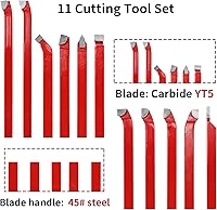 Vista 4 de Juego de 11 piezas de herramientas de corte de punta de carburo para herramientas de torno de metal, herramientas de corte de torno de metal