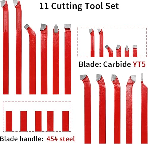 Miniatura 4 de Juego de 11 piezas de herramientas de corte de punta de carburo para herramientas de torno de metal, herramientas de corte de torno de metal