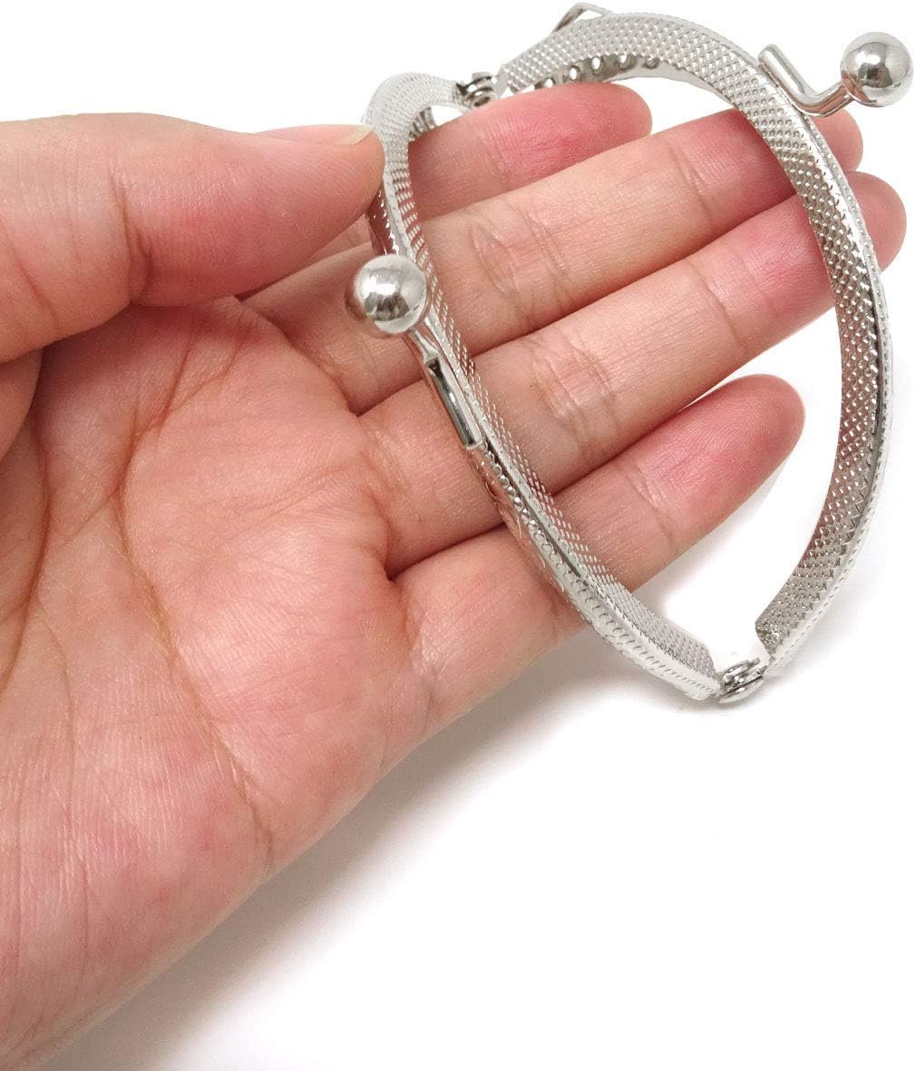 Honbay 6PCS Metal Half Round Purse Frame Coin Bag Kiss Clasp Lock for Purse Making