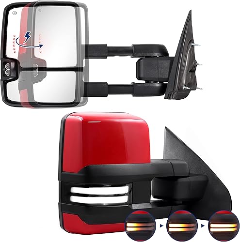 Espejo plegable eléctrico para Silverado Sierra - Compatible con Chevy Silverado GMC Sierra 2014-2018 con luz intermitente de marcha Switchback para