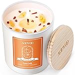 AOOVOO Pumpkin Scented Candles for Women - Aromatherapy Candle with Crystals Inside, 10oz Soy Candles for Home Scented, Birthday Gifts Candle for Women Mom