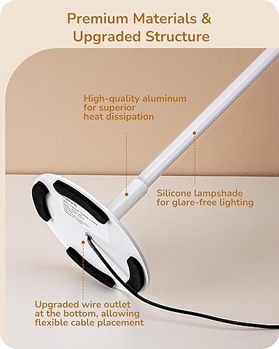 Miniatura 2 de EDISHINE Lámpara de mesa LED mejorada, lámpara de mesita de noche regulable, 3 temperaturas de color, lámpara de escritorio con interruptor táctil