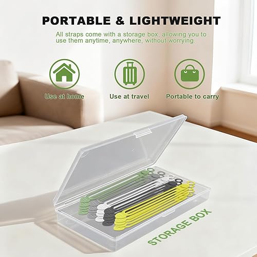 Miniatura 4 de 40 bridas de silicona para cables, cuerda organizadora de cables reutilizables, lazos elásticos para electrónica, correas esenciales para sujetar