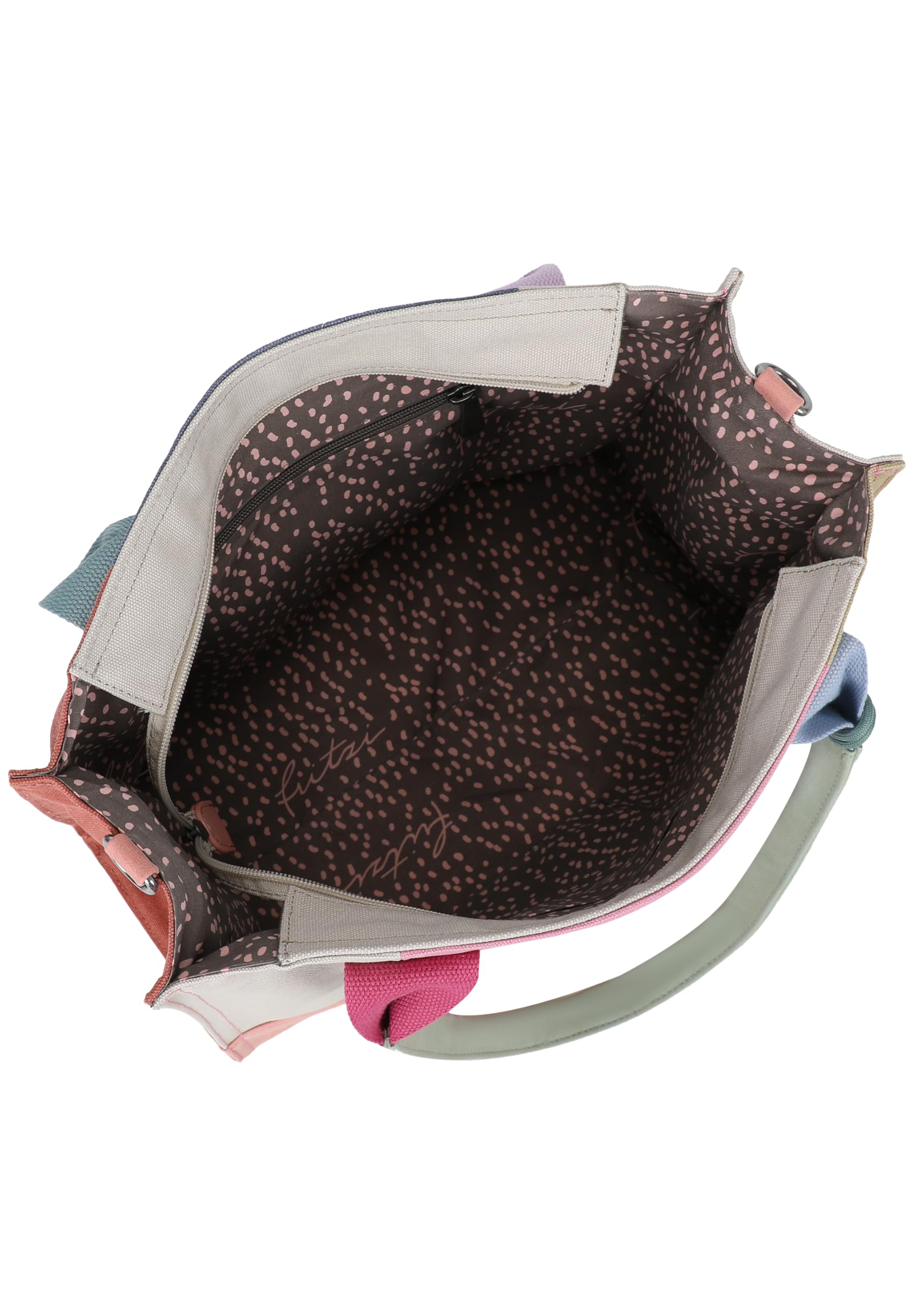 Fritzi Tote Shopper Limited Multi Damen Shopper Schultertasche Handtasche Freizeit Alltag Reißverschluss Canvas 29.5 x 40 x 14 cm, Bunt