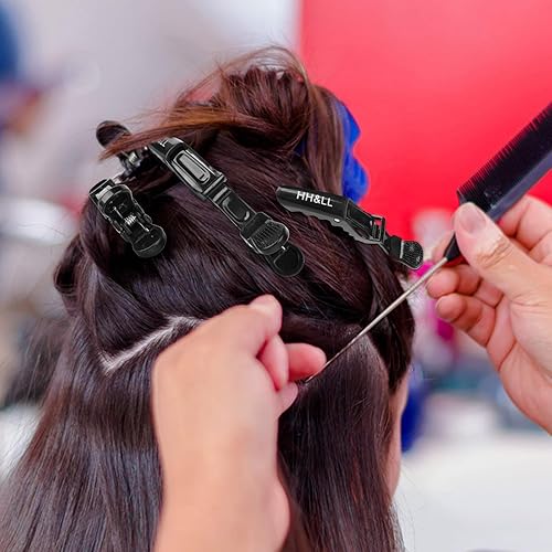 Miniatura 2 de HH&LL - Pinzas para el cabello para mujeres y niñas  Dientes anchos y diseño de doble bisagra  Pinzas de corte de cocodrilo de calidad profesional
