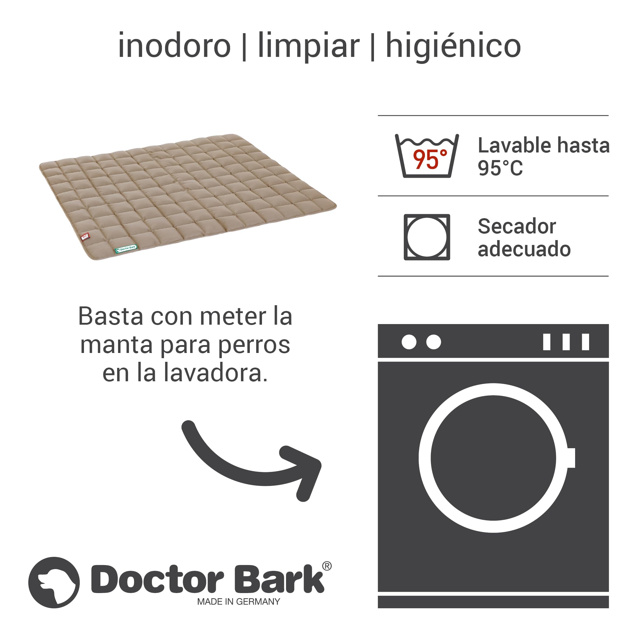 Doctor Bark Manta para Perros, Suave, Perros Grandes, Resistente, para Interior y Exterior, Lavable hasta 95 °C (Talla XL, marrón Dorado)