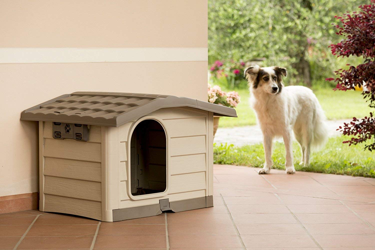 Bama Cuccia Cani Resina Bungalow Maxi Large Marrone Taglia Grande 110X94X77