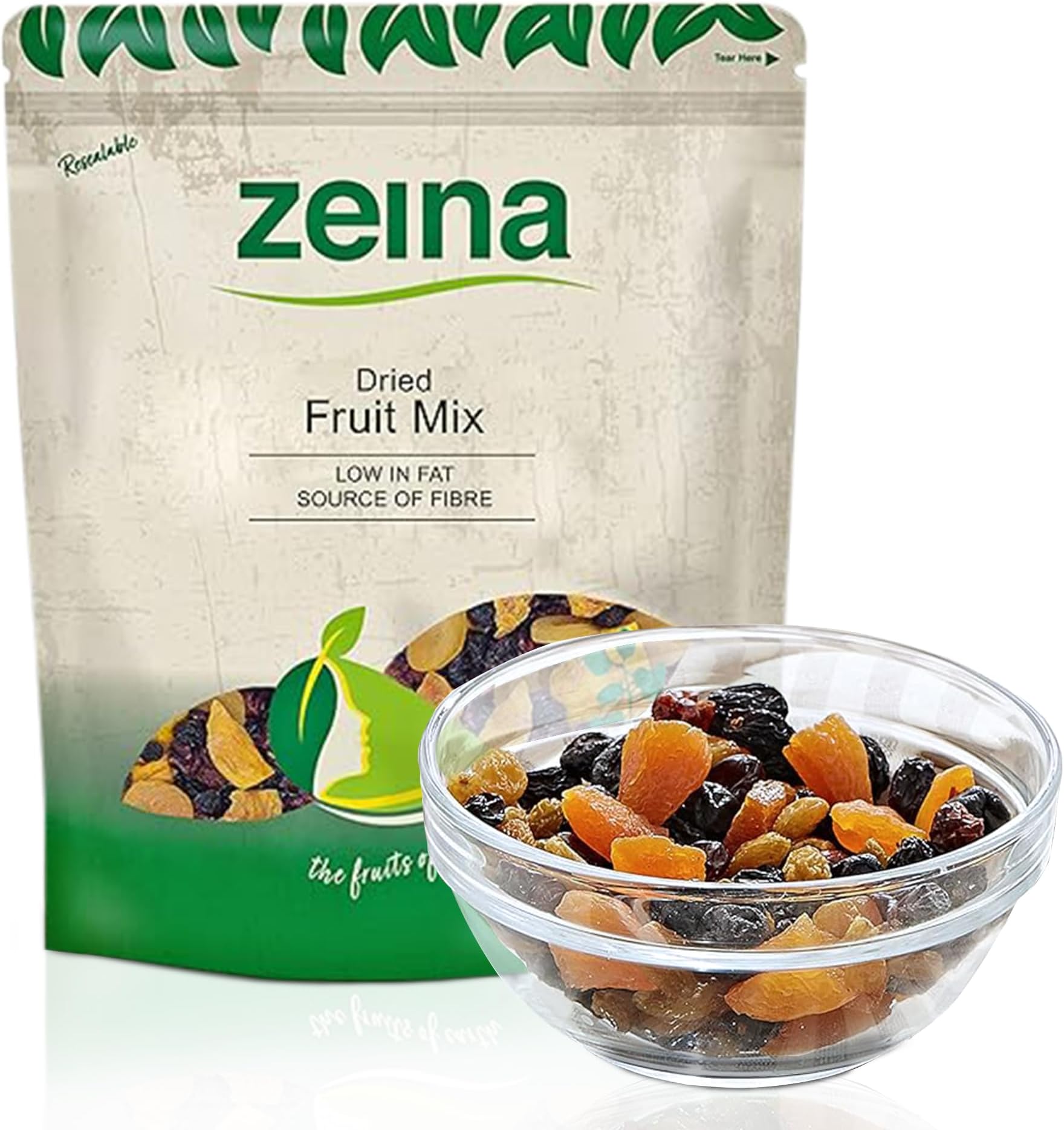 Zeina Dried Fruit Mix for Healthy Snacking with Resealable Zip (1Kg) - Mixed Vegan Sweet Fruits including Jumbo Flame Raisins, Dried Cranberries, Whole Dried Apricots, and Dried Mango