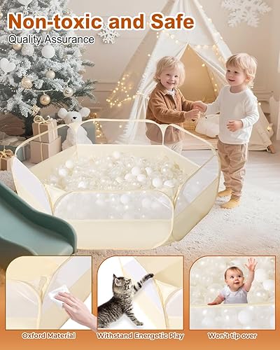 Miniatura 4 de Piscina de pelotas para bebés y niños pequeños, hogueras grandes desplegables para niños, perros, gatos, tienda de campaña de juegos con bolsa de