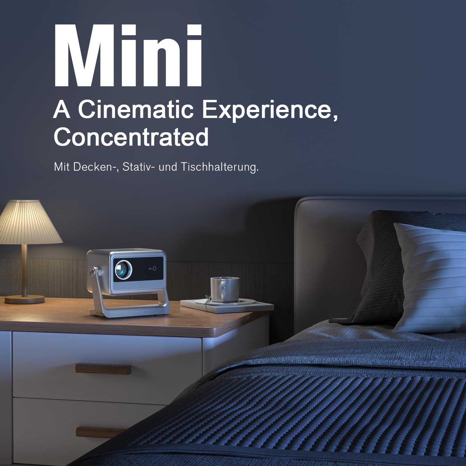 Smart Beamer 4K Heimkino [Netflix Ready & 30000L] VOPLLS Autofokus/Trapezkorrektur 3D Dolby Audio Handy Projektor, WiFi6 Bluetooth Full HD 1080P Beamer Outdoor für PC/Fußball & WM Filmabende
