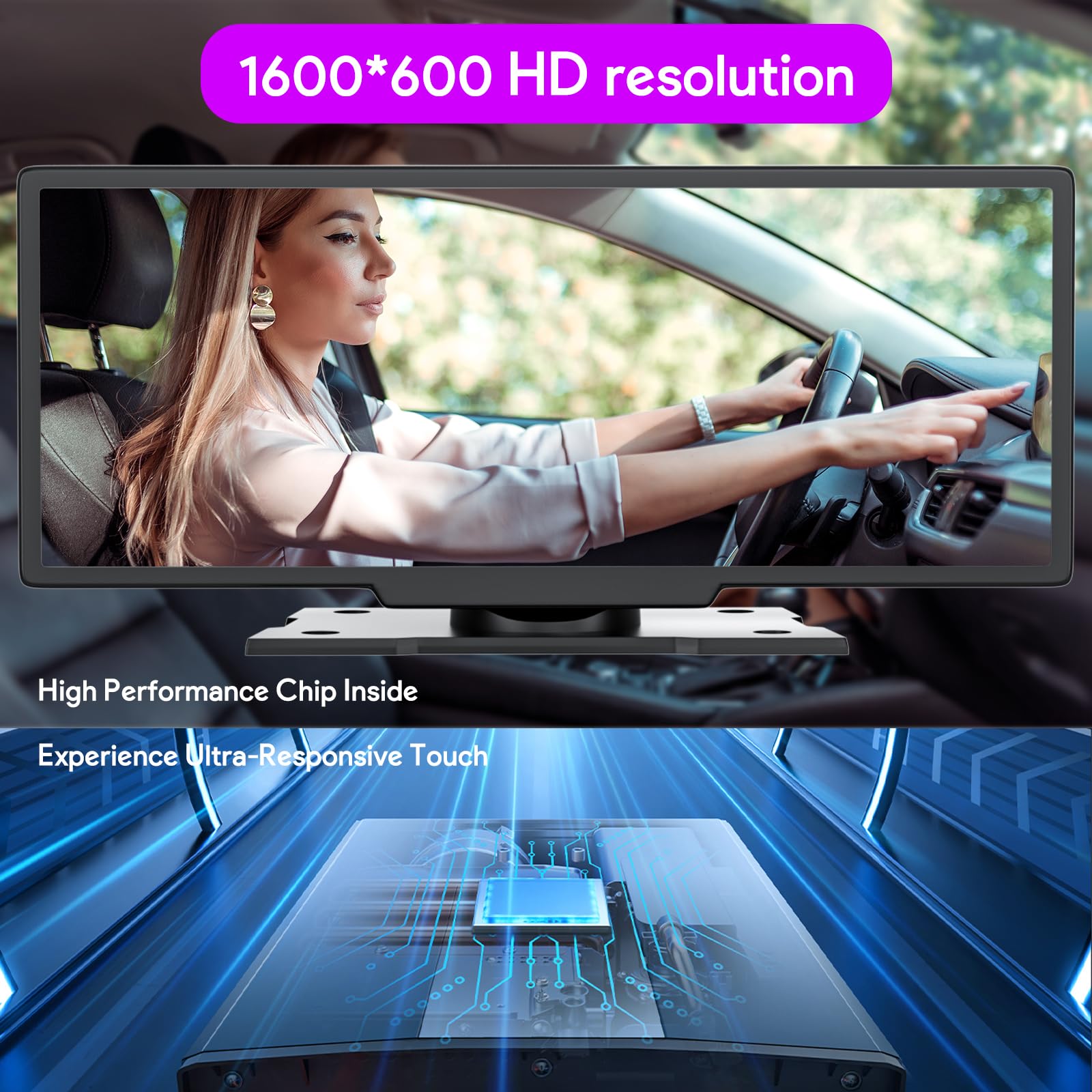 NUOTIAN Carplay Android Auto Wireless, 10.26" schermo per auto, Telecamera di Retromarcia 1080P, GPS, Ricevitori Audio per Auto, Mirror Link, Controllo Vocale, FM/Bluetooth, Con Scheda 64GB, 4K