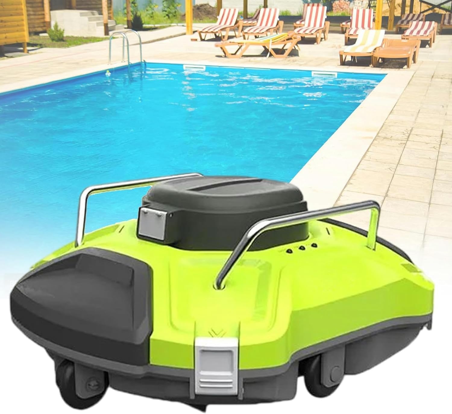 Automatic Pool Vacuum Cleaner, Pool Vacuum Cleaner That Lasts 120 Minutes, with Automatic Parking LED Indicator, Wireless Robotic Cleaner for Swimming Pools