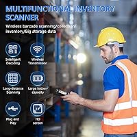 Vista 2 de Escáner de inventario, contador de coleccionista JRHC 2.4G inalámbrico 1D, escáner de código de barras láser de larga distancia de transmisión