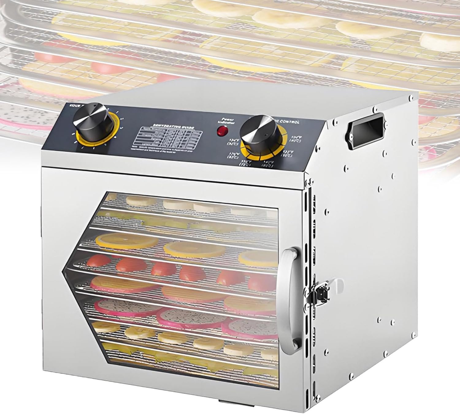 Commercial Freeze Dryer with 18 Trays, Electric Food Dehydrator, 0-12 Hour Timer, 360° Circulation Fan for Meat, Seafood, Fruits & Vegetables - Heavy Duty Food Preservation
