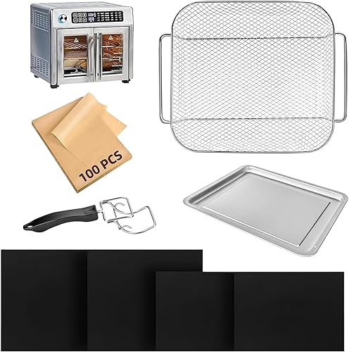 Accesorios para freidora de aire, juego de sartenes para hornear compatible con Emeril Lagasse de 26 cuartos de galón, cesta de freidora de aire y