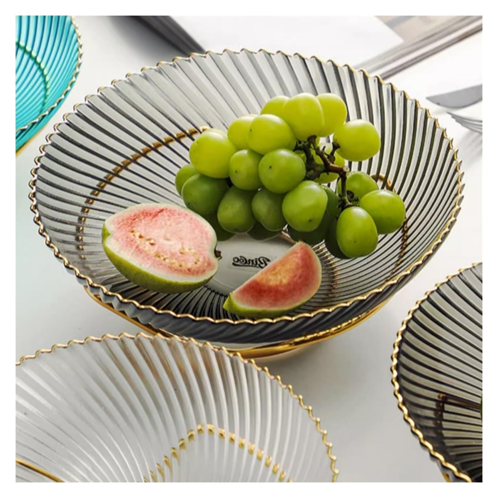 Piatto di frutta in vetro, moderno cesto di frutta per snack, dolci e verdure, espositore multifunzione per feste ed eventi