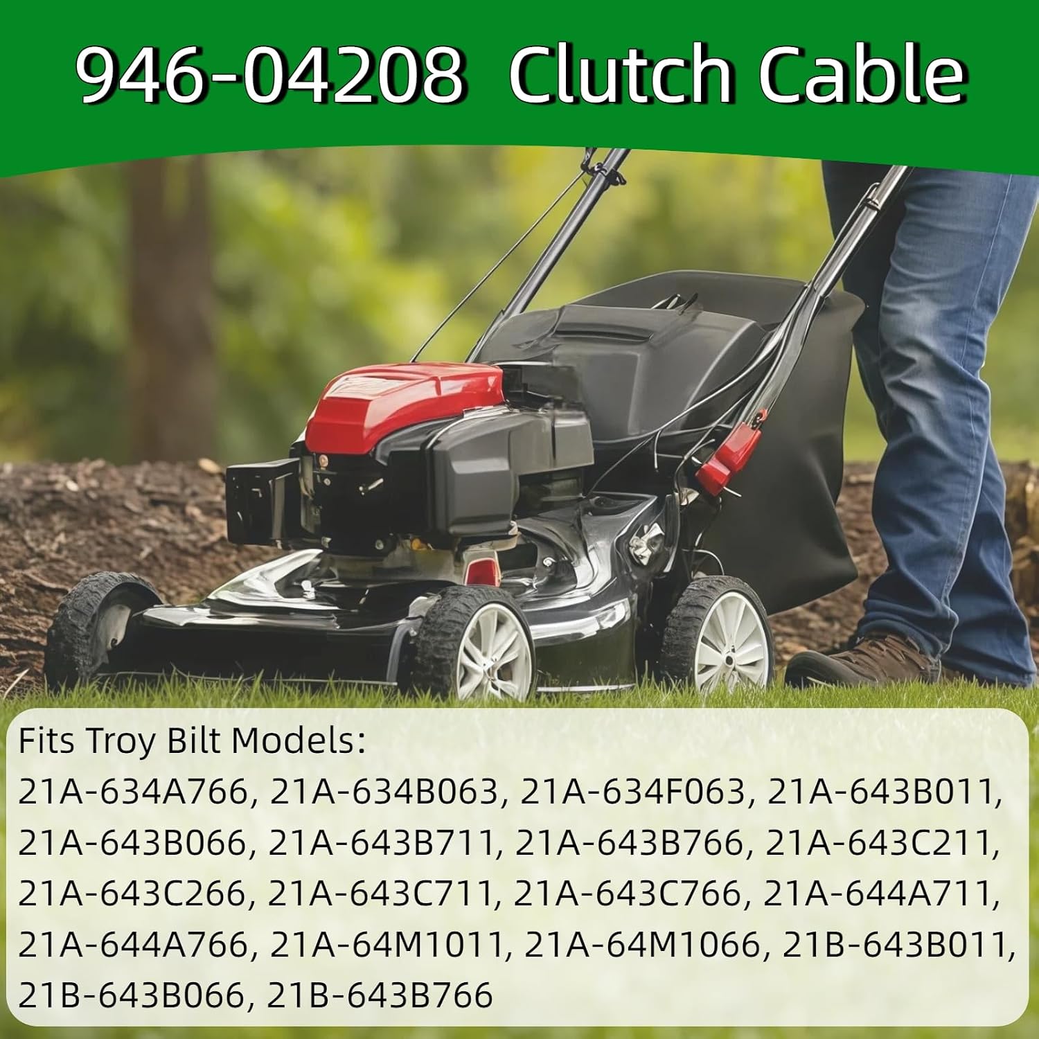 946-04208 52" Clutch Cable for MTD Troy-Bilt Tuffy Bronco Super Bronco Lawn Mower & Tiller, Replaces 746-04208 1918745 GW-1918745