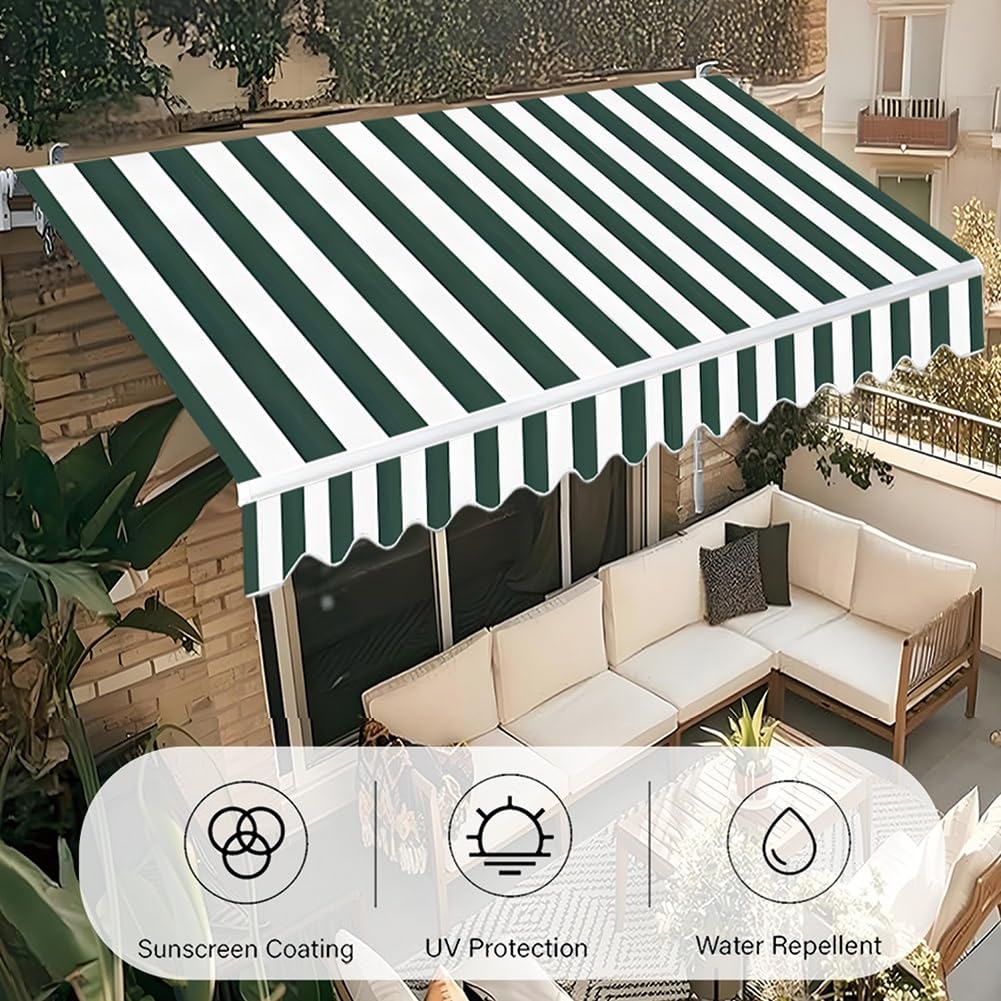 Genérico Tela De Repuesto para Toldo Retráctil De Balcón, 1.5/2/2.5/3/3.5/4.0m Lona De Repuesto para Exterior Tela De Toldo Impermeable, Sin Marco, Techo De Repuesto para Terraza Jardín(Negro)