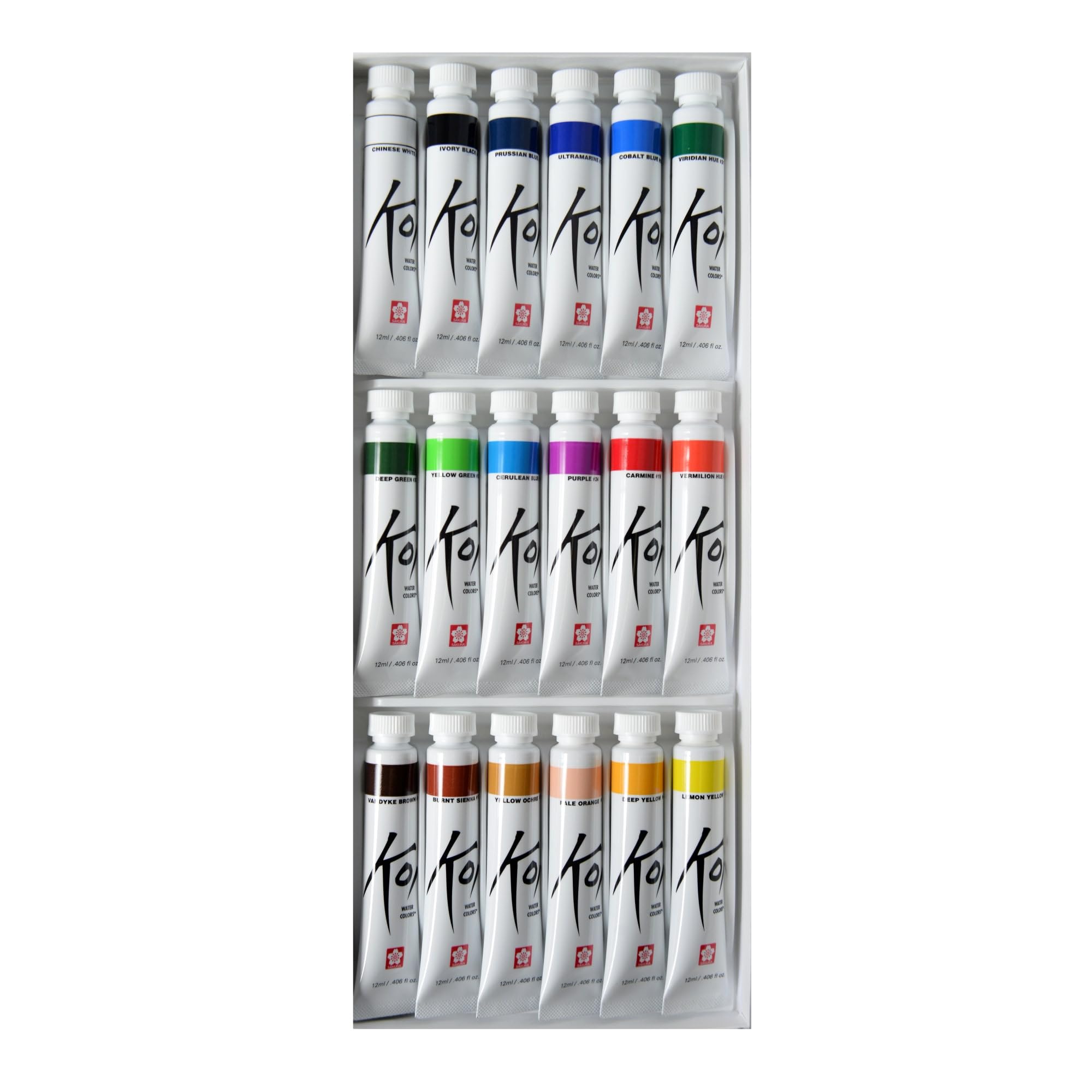 Sakura 15262 18-Piece Koi Assorted Water Color Tube Set