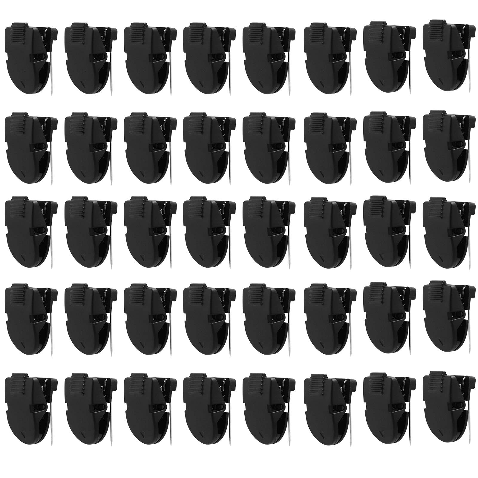 Tinoaly 40pcs Cubicle Clips, Plastic Cubicle Clips for Fabric Panel Wall Hooks Panel Push Pin Picture Hangers for Hanging Photos Frame Office Notes Memos Messages Documents (Black)