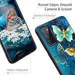 GUAGUA Cases for Samsung Galaxy S20 FE 4G/5G Glow in The Dark Cute Butterfly Noctilucent Luminous Cover for Women Men Slim Thin Shockproof Protective Phone Cases for Galaxy S20 FE 6.5", Blue Butterfly