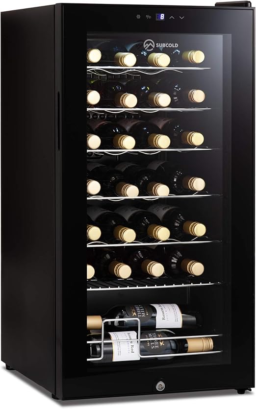 Subcold Viva28 LED UnderCounter Wine Fridge Black 318°C Wine