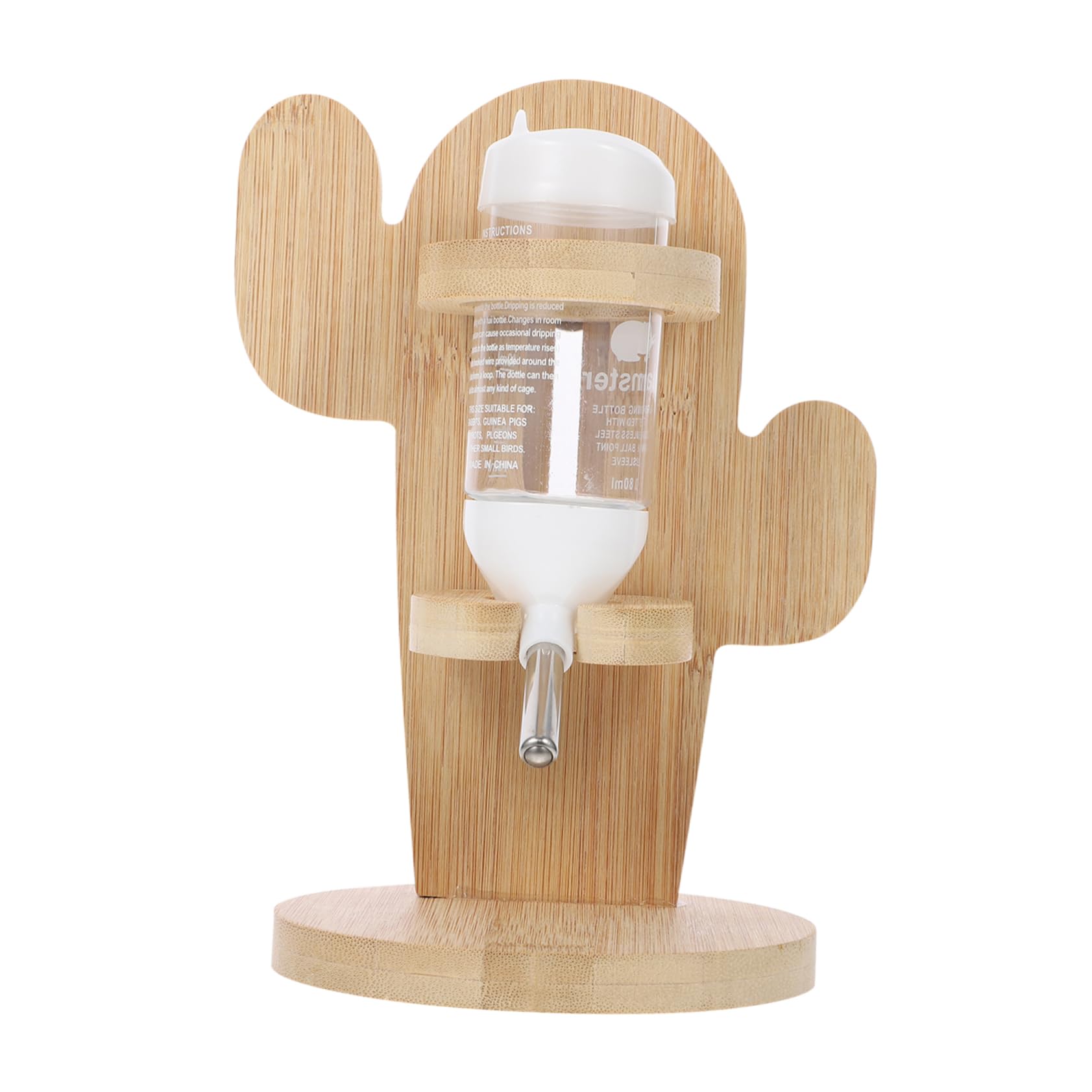 Toddmomy Distributeur d'eau Vertical Couleur Aléatoire Design Pratique et Facile à Utiliser en Bois et Plastique Bouteille Transparente pour Petits Animaux pour Cages d'animaux