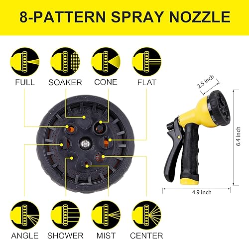 Miniatura 8 de FOXEASE - Manguera de jardín de metal de 10 pies, manguera corta de acero inoxidable resistente con boquilla ajustable sólida, portátil y ligera,