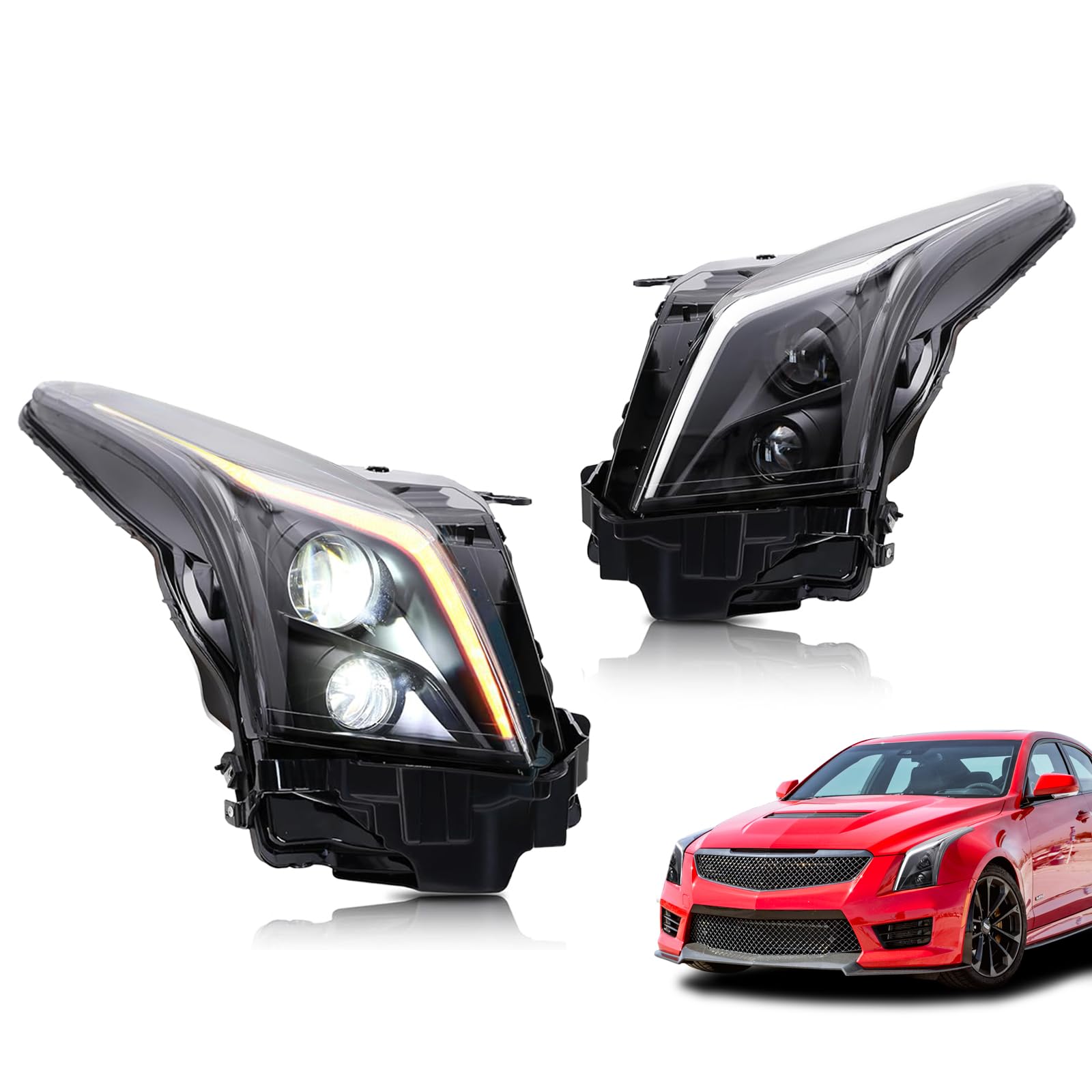 Amazon.com: Archaic Headlights Compatible with Cadillac ATS ATS-V