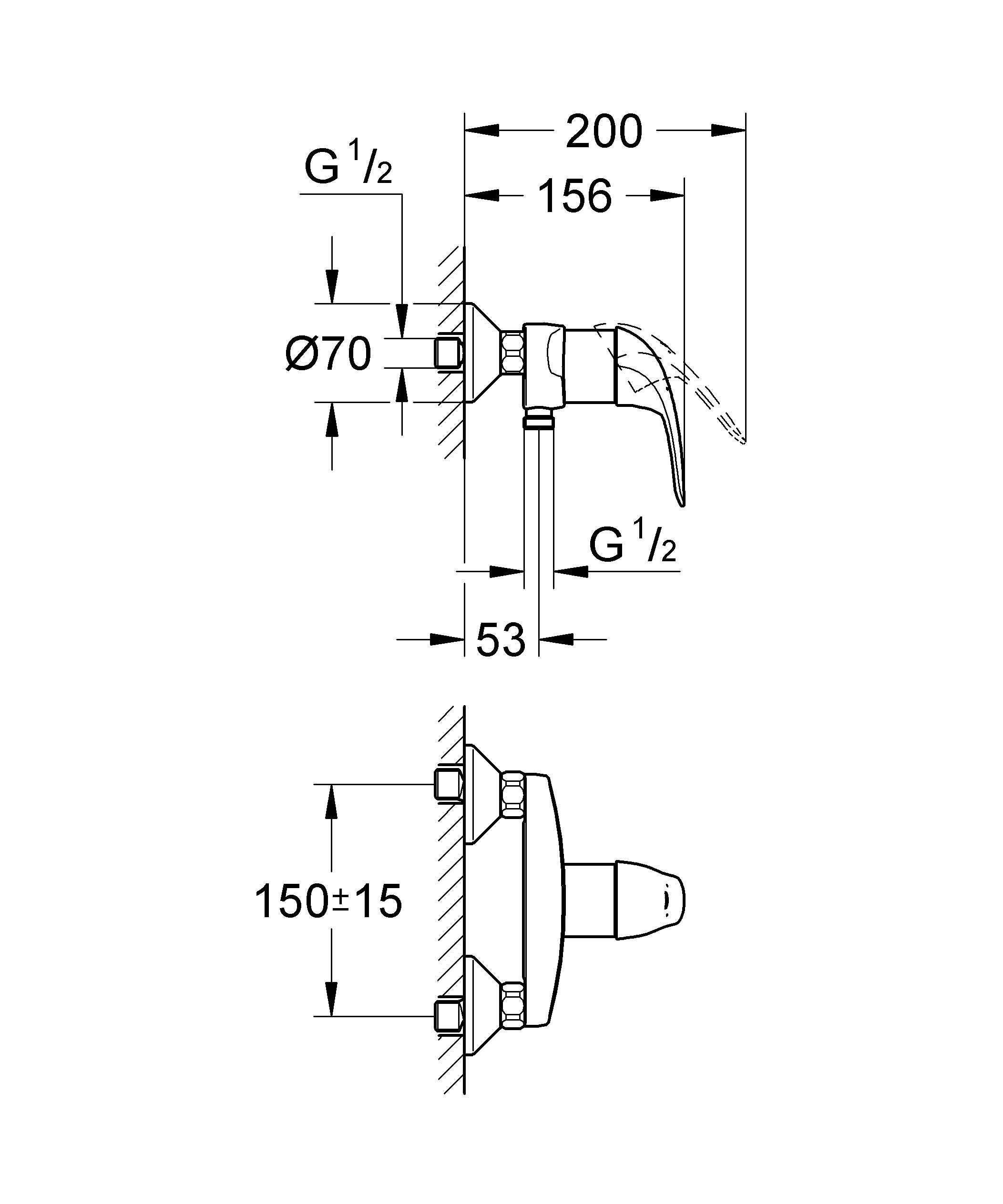Grohe 32740000 Euroeco Miscelatore Monocomando per Doccia, Cromo