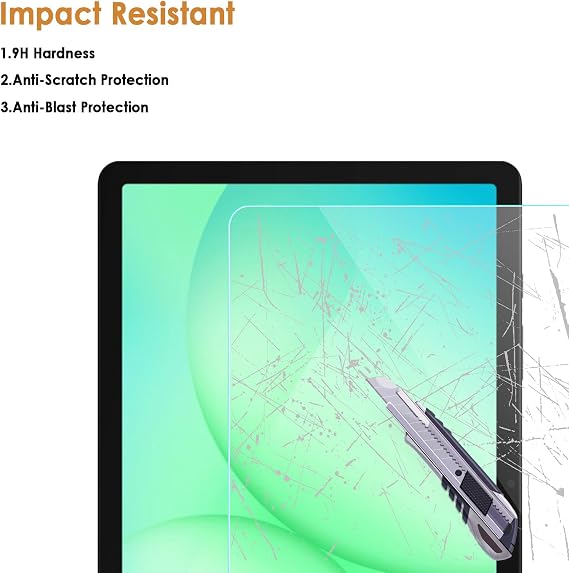 Hianjoo 2-Piece Set Samsung Galaxy Tab A11+ / A9+ Compatible Tempered Glass Screen Protector Film for Samsung Galaxy Tab A11+ / A9+ 11 Inch Compatible Film LCD Protective Film Tablet Glass Film