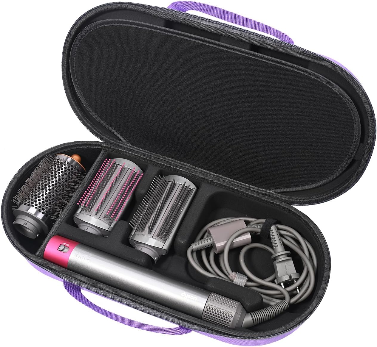RLSOCO Hard Case for Dyson Airwrap i.d./Airwrap Co-anda2x Multi-Styler and Dryer - Fits 4pcs Long Barrels or Short Barrels - Violet (Case Only,Hair Styler is not Included)