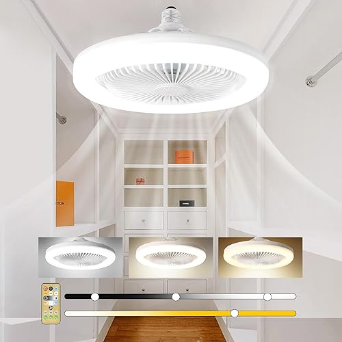 Miniatura 4 de Ventiladores de techo con luces y control remoto, potente ventilador de techo con motor de bajo consumo y alto CFM que proporcionan refrigeración,