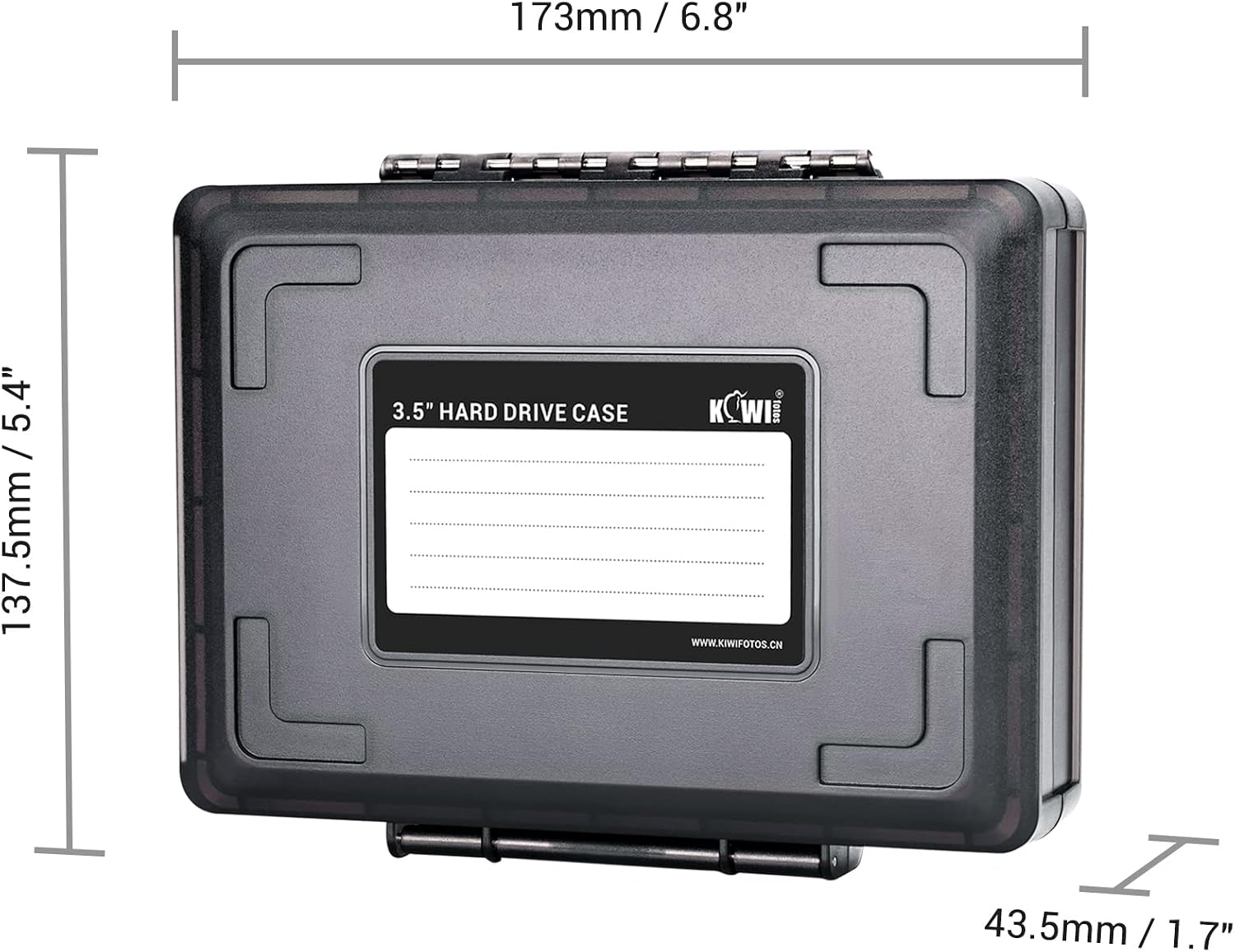 Hard Drive Case 3.5 inch External Hard Drive Portable Carrying Case, Water-Resistant and Shockproof HDD SSD Storage Case Bag with Stackable Design