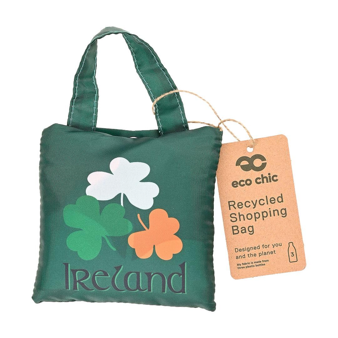 ECO CHIC Lightweight Foldable Reusable Shopping Bag Water Resistant Tote Bag (Tourist Collection Ireland) - Image 2