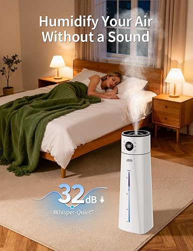 Miniatura 7 de JRD Humidificador de habitación grande de 8 L2.1 galones, niebla fría ultrasónica para dormitorio, humidificador silencioso con control remoto, 10