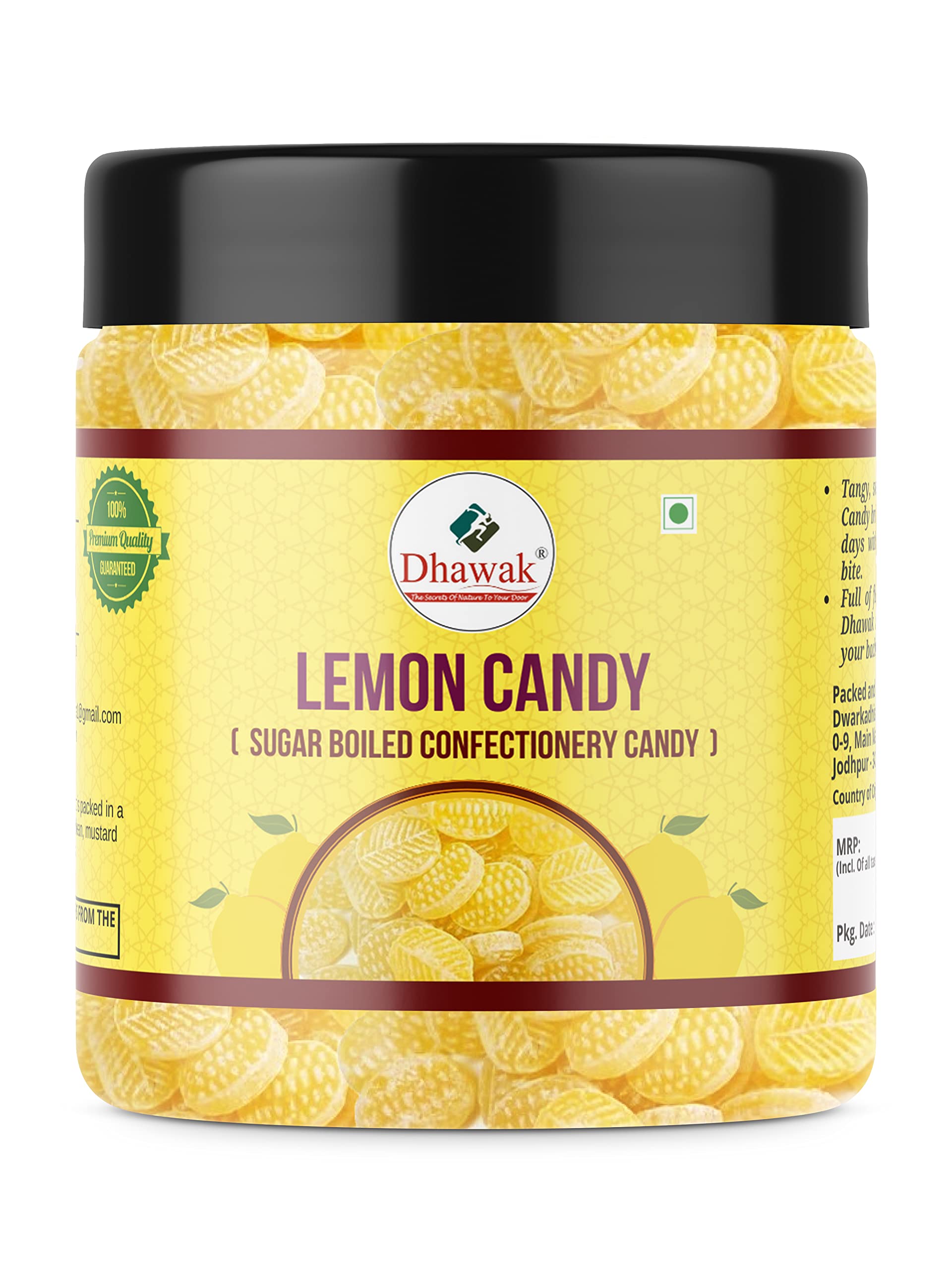 Lemon Flavour Candy | Lemon Toffee - 400 Gms. | Candy Khatti Mithi Goli | Flavored Toffee [Jar Pack]