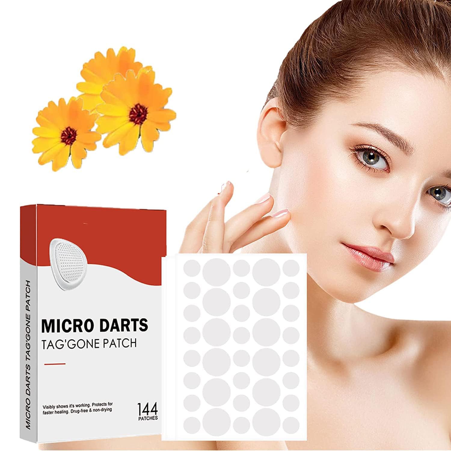 Mokleva MicroDarts Tag'Gone Skin Tag & Wart Removal Patches Waterproof Hydrocolloid Dots, Gentle & Effective Remover For A...