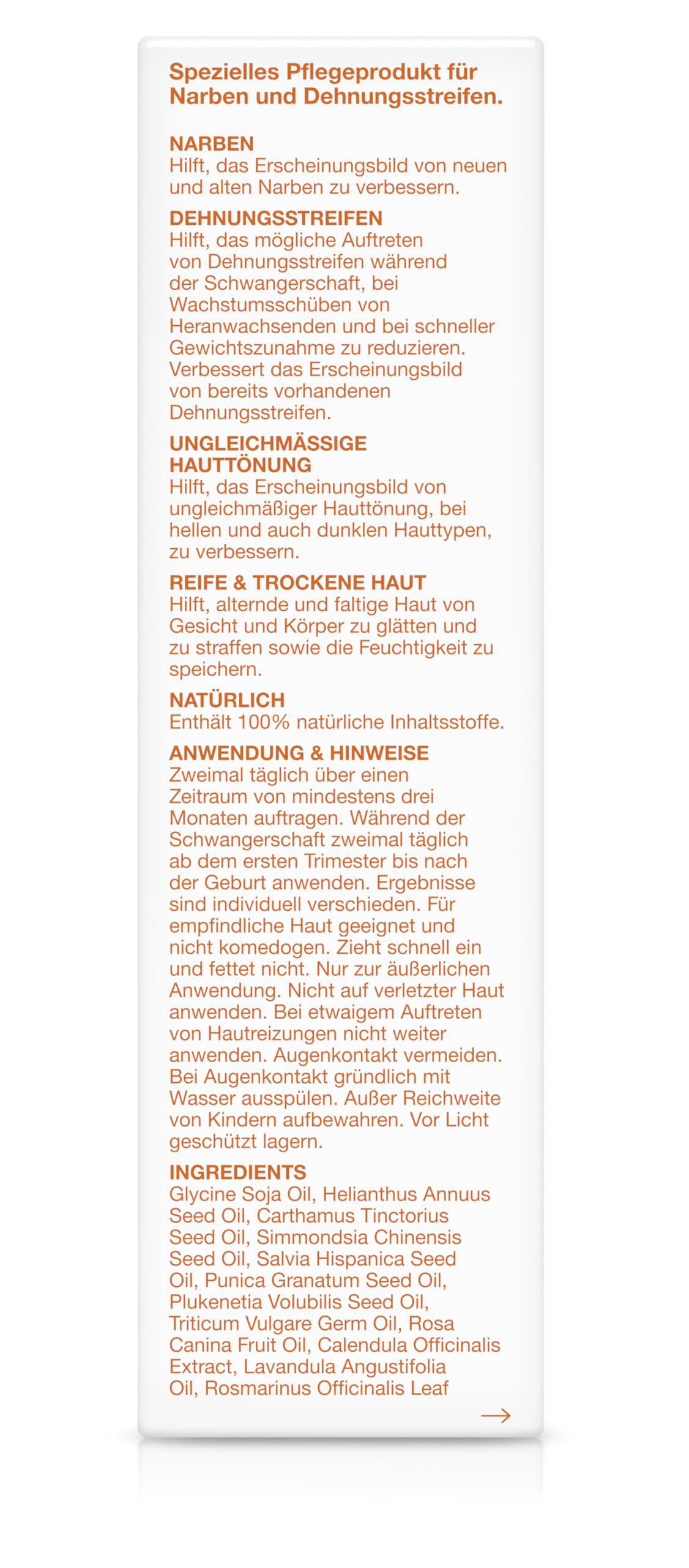 Bi-Oil Hautpflege Öl 100% natürlich | Schwangerschaftsöl mit 100 % natürlichen Inhaltsstoffen | Körperöl während und nach der Schwangerschaft | Vegan | 200 ml
