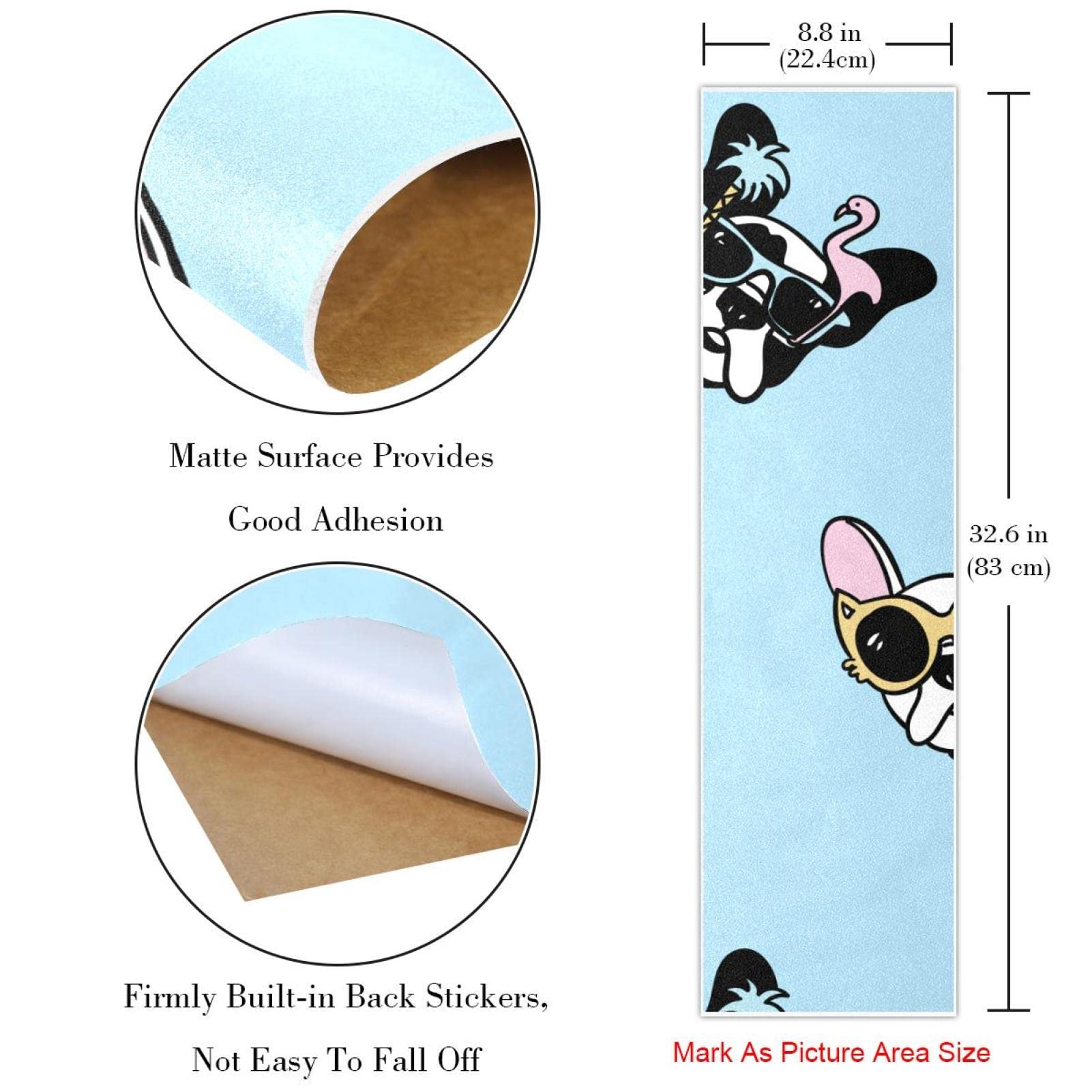 2 x Skateboard-Griptape mit Hund und Brille, Schleifpapier, Longboard-Aufkleber, Scooter, Deck, Sandpapier