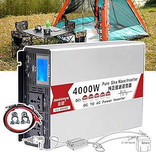 Inversor De Energia Onda Senoidal Pura (4000w-8000w), Com Display E Porta Usb E 2 * Universal, 12v/24v/48v/60v Dc Para 110v/220v Conversor Ac, Carro/CaminhãO/Rv/Inversor Solar,4000W-24vto110V